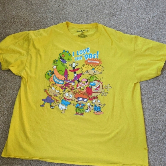 Nickelodeon Yellow '90s Cartoon T-Shirt - Picture 1 of 5